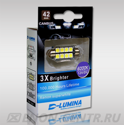 Светодиод салонный D-Lumina Canbus 42mm  6000K (8 диодов)
